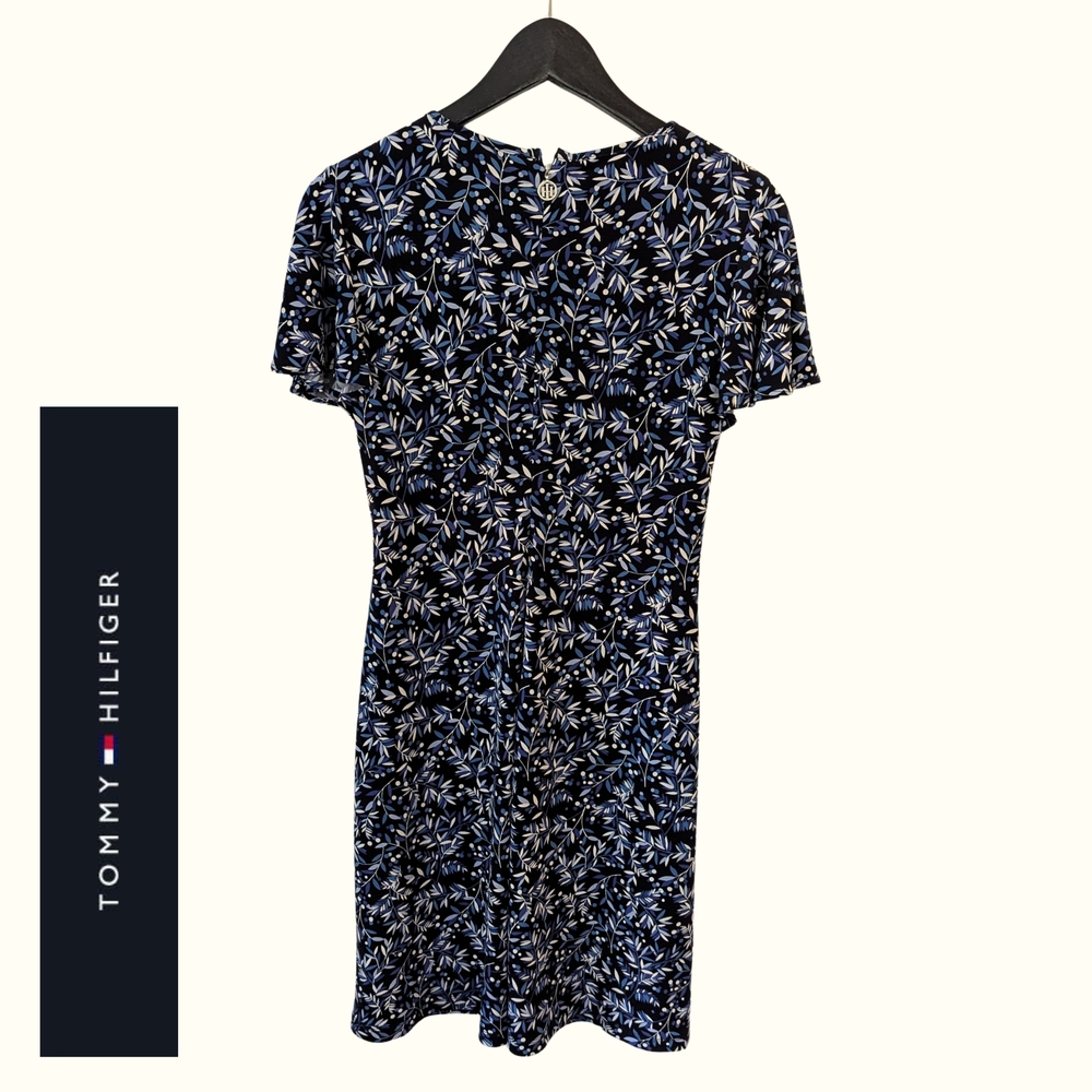2/$20 Tommy Hilfiger Black and White Flutter Sleeve Sheath Dress